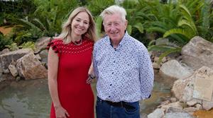 Best Show Garden winners at Gardeners' World Live Professor Alice Roberts and designer David Stevens 